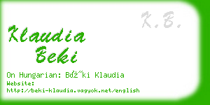 klaudia beki business card